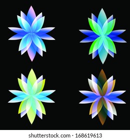 glowing flower art vector design use for decorative web