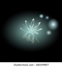 Glowing flower on a black background 