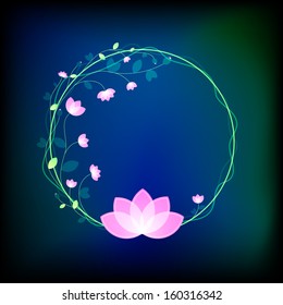 Glowing flowers ivy frame