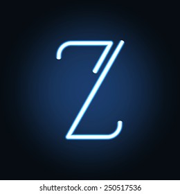 Glowing font, futuristic design , font Neon Z