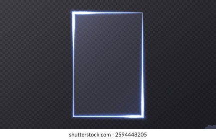 Glowing frames for your design, set of blue frames on a dark background, geometric figures, Vector illustration.