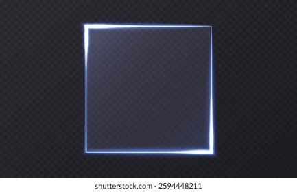 Glowing frames for your design, set of blue frames on a dark background, geometric figures, Vector illustration.