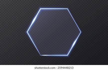 Glowing frames for your design, set of blue frames on a dark background, geometric figures, Vector illustration.