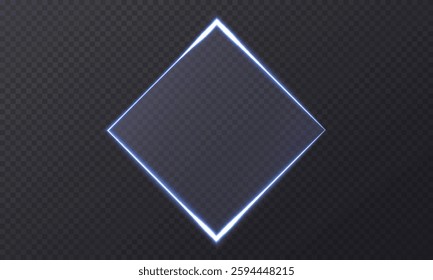 Glowing frames for your design, set of blue frames on a dark background, geometric figures, Vector illustration.