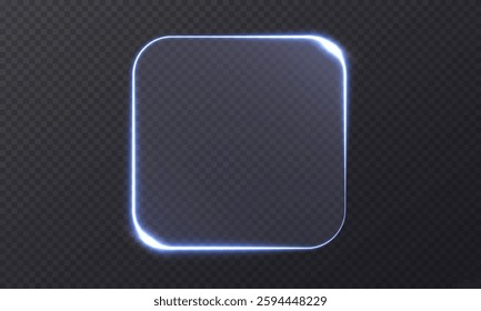 Glowing frames for your design, set of blue frames on a dark background, geometric figures, Vector illustration.