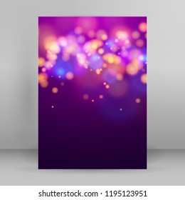 Glowing futuristic lines in dark space with stars concept. Energy technology idea. Design elements business presentation template. Vector illustration EPS10 for banners background, backdrop glow light