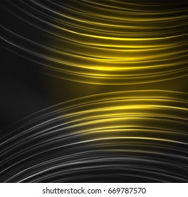 Glowing futuristic lines in the dark space with stars concept. Energy technology idea