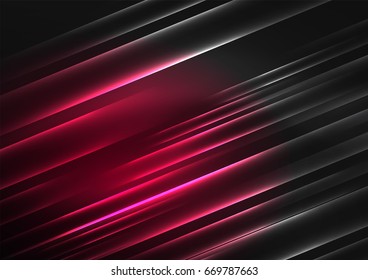 Glowing futuristic lines in the dark space with stars concept. Energy technology idea