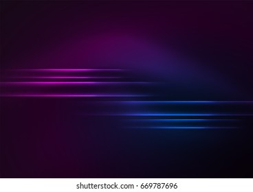 Glowing futuristic lines in the dark space with stars concept. Energy technology idea