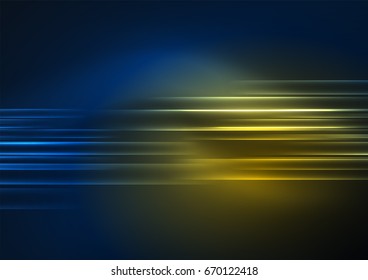 Glowing futuristic lines in the dark space with stars concept. Energy technology idea
