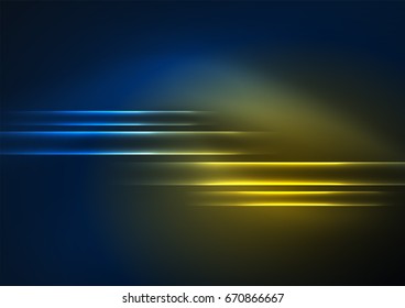 Glowing futuristic lines in the dark space with stars concept. Energy technology idea