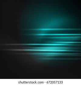 Glowing futuristic lines in the dark space with stars concept. Energy technology idea