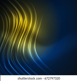 Glowing futuristic lines in the dark space with stars concept. Energy technology idea