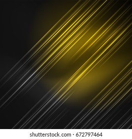 Glowing futuristic lines in the dark space with stars concept. Energy technology idea