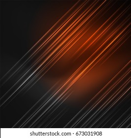 Glowing futuristic lines in the dark space with stars concept. Energy technology idea