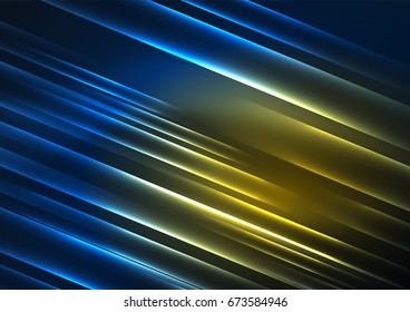 Líneas futuristas brillantes en el espacio oscuro con el concepto de estrellas. Idea de tecnología energética
