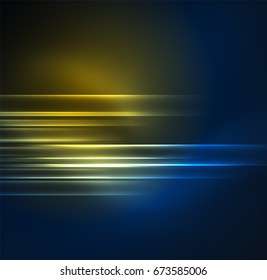 Glowing futuristic lines in the dark space with stars concept. Energy technology idea