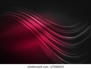 Glowing futuristic lines in the dark space with stars concept. Energy technology idea