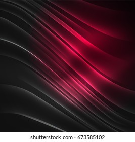 Glowing futuristic lines in the dark space with stars concept. Energy technology idea