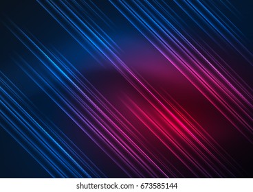 Glowing futuristic lines in the dark space with stars concept. Energy technology idea