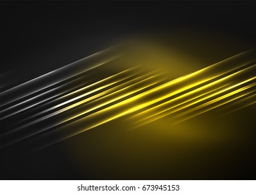 Glowing futuristic lines in the dark space with stars concept. Energy technology idea