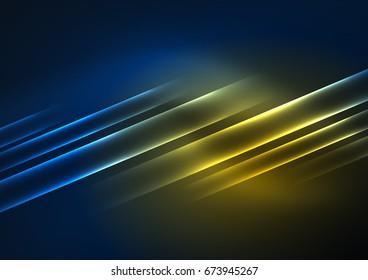 Glowing futuristic lines in the dark space with stars concept. Energy technology idea