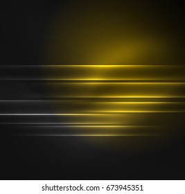 Glowing futuristic lines in the dark space with stars concept. Energy technology idea