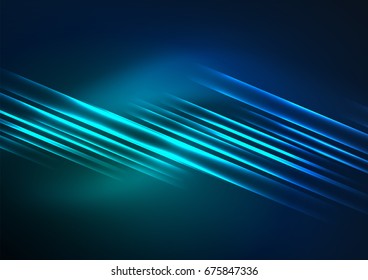 Glowing futuristic lines in the dark space with stars concept. Energy technology idea