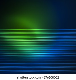 Glowing futuristic lines in the dark space with stars concept. Energy technology idea