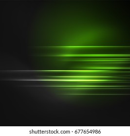 Glowing futuristic lines in the dark space with stars concept. Energy technology idea