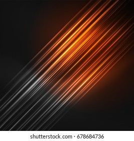 Glowing futuristic lines in the dark space with stars concept. Energy technology idea