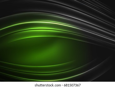 Glowing futuristic lines in the dark space with stars concept. Energy technology idea