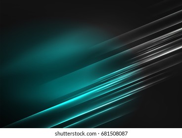 Líneas futuristas brillantes en el espacio oscuro con el concepto de estrellas. Idea de tecnología energética