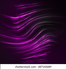 Glowing futuristic lines in the dark space with stars concept. Energy technology idea