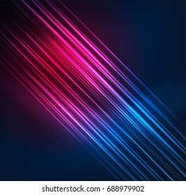 Glowing futuristic lines in the dark space with stars concept. Energy technology idea