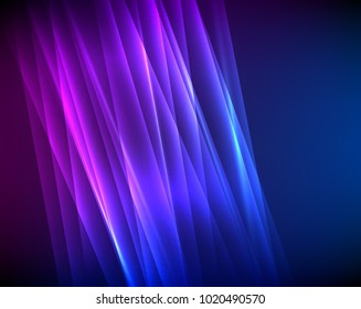 Glowing futuristic northern lights style lines in dark space. Energy technology idea. Design elements business presentation template. Vector illustration EPS 10 for banners background, backdrop
