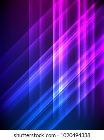 Glowing futuristic northern lights style lines in dark space. Energy technology idea. Design elements business presentation template. Vector illustration EPS 10 for banners background, backdrop