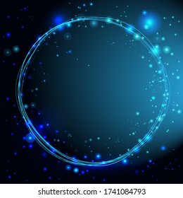 Glowing futuristic ring as a frame
