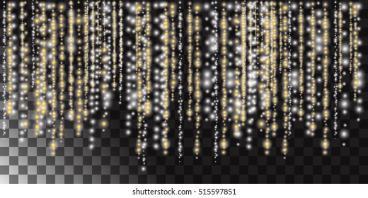 Glowing garland background. Abstract lightning bokeh background. Stock vector.