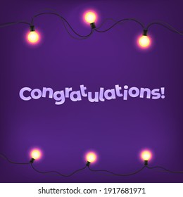 Glowing garland with Congratulations inscription
