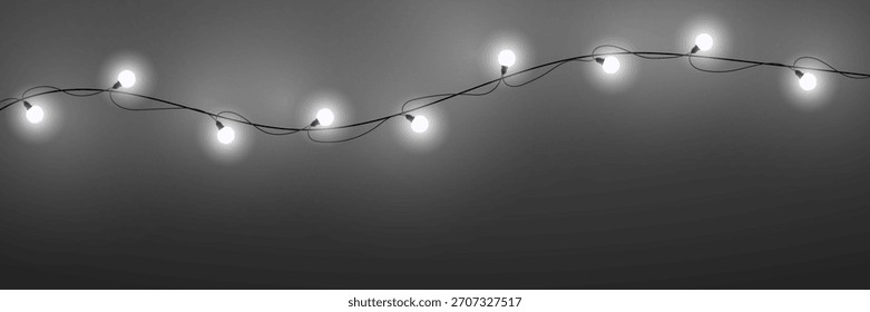 Glândulas brilhantes. Lâmpadas brilhantes e uma sutil névoa brilhante criam desenhos festivos e cenários elegantes.