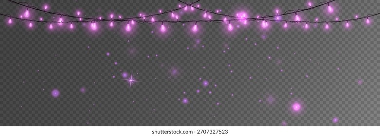 Glândulas brilhantes. Lâmpadas brilhantes e uma sutil névoa brilhante criam desenhos festivos e cenários elegantes.