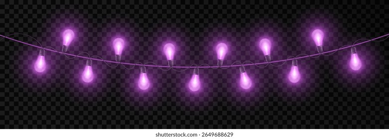 Glowing garlands of lights for festive background. Vector illustration.EPS 10.