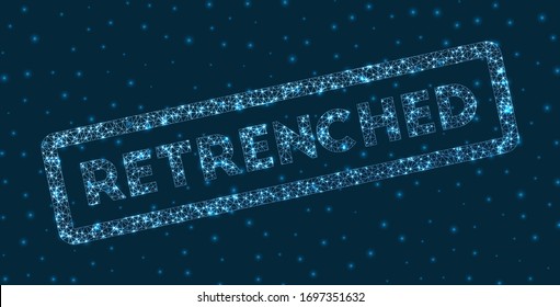 Das Wort wurde im digitalen Stil zurückgegeben. Glühendes geometrisches Abzeichen. Authentische Vektorillustration.