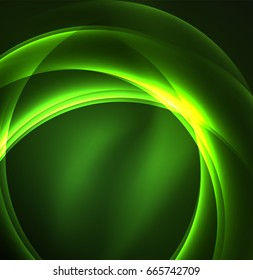 Formas geométricas brillantes en el fondo del espacio oscuro
