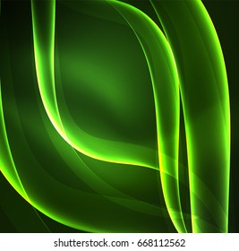 Glowing geometric shapes in dark space background