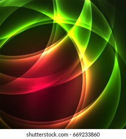 Glühende geometrische Formen auf dunklem Hintergrund