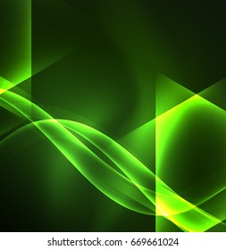 Glühende geometrische Formen auf dunklem Hintergrund