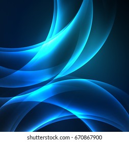 Glowing geometric shapes in dark space background