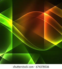 Glühende geometrische Formen auf dunklem Hintergrund